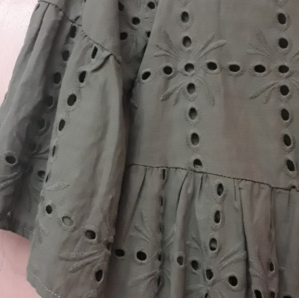 Country Living Boho Green Olive Dress Sz S - Picture 6 of 8